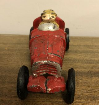 Vintage Cast Iron Racecar With Driver Toy Figure 2
