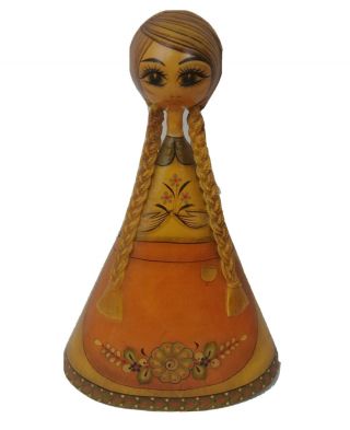 Vintage Ser Mel Paper Mache Mexican Folk Art Lady Doll Figurine 14.  5 " Tall
