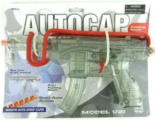 Rare Collectable Parris Autocap Clear Model Uzi - Folding Stock - Fast