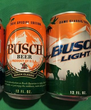 2 - Busch And Busch Light Camo Hunter Deer Beer Can Buck Hunting Fishing