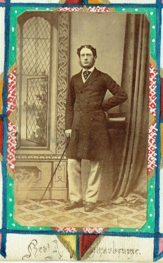 Victorian Cdv Type Photo Man Standing Revd A V Straubenzie
