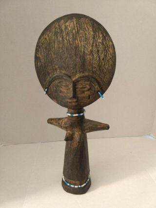 African Fertility Goddess Carved Wood Akauba Mother Ashanti Ghana Figure Statue