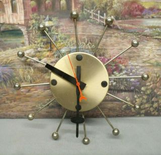 Vintage Mid Century Modern Sunburst Starburst Clock 12 " Electric Not