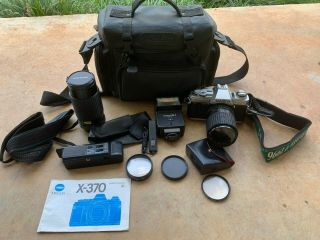 Vintage 35mm Minolta X - 370 Camera With Many Toyo Optics Lens