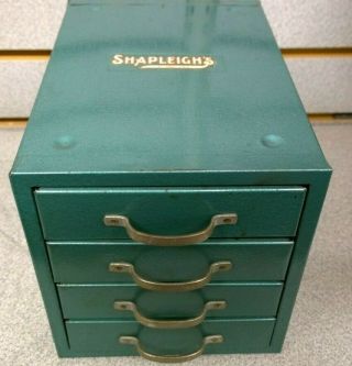 Vintage Metal 4 - Drawer Watchmaker Cabinet Parts Storage Box By Shapleigh 