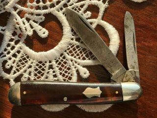 Vintage Winchester 2 Blade Pocket Knife No.  2087 Celluloid Dog Leg Jack