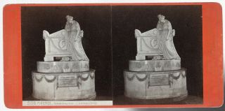 1870s Photo Stereoview Santa Croce Italy Alfieri Tomb / Canova Firenze Statue