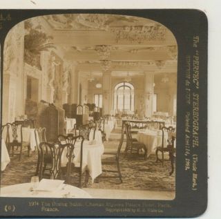 Dining Station Champs Elysee Palace Hotel Paris France Hc White Stereoview 1902