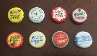 8 Different Shiner Beer Bottle Caps Spoetzl Brewery Texas Brewer 