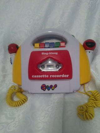 Vintage Sing - Along Cassette Recorder With 2 Micro Phones & Tape