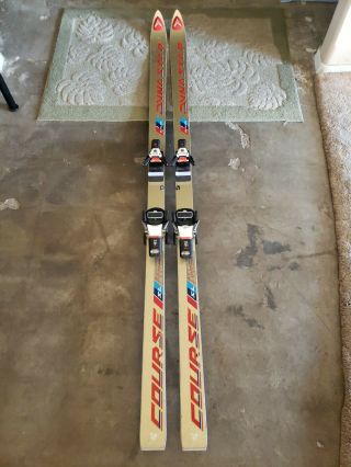Vintage Dynastar Course Slalom Racing Skis 190 Cm W/look Bindings