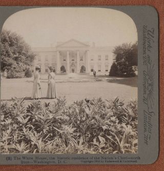 " 1903 Stereoview.  " The White House - North Front,  Washington.  Dc.