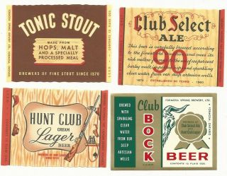 4 Different Vintage Formosa Spring Beer Labels - Formosa,  Canada