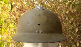 Old Vintage Ww1 To Ww2 Era French Military Adrian Helmet In Used/relic