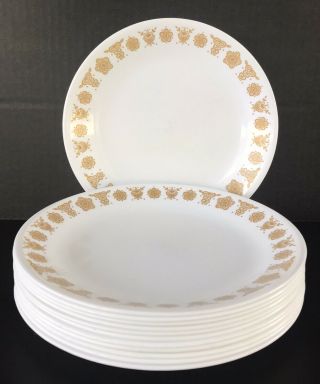 Vintage Corelle Butterfly Gold Lunch Plates 8 1/2” Set Of 12 By Corning