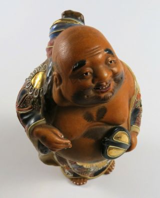 Vintage Kutani 7 Lucky Gods 7 " Tall Ceramic Figurine,  God Of Prosperity Hotei