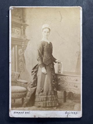 Victorian Photo: Cabinet Card: Thin Young Lady Book: May: Malvern