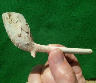 Authentic Indian Artifact 4 - 5/8 " Mason Clay Trade Pipe 1800 