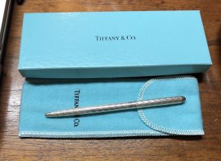 Vintage Tiffany& Co Sterling Silver Diamond Cut Pen