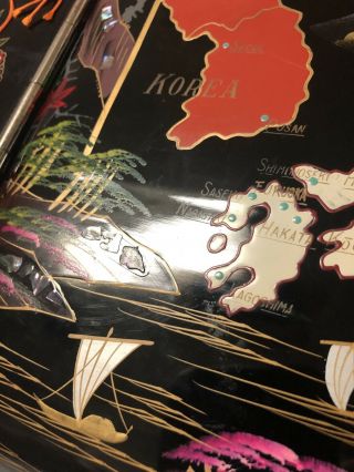 Vintage Japanese Photo Album Souvenir Musical Hand - Painted Map on Cover 2