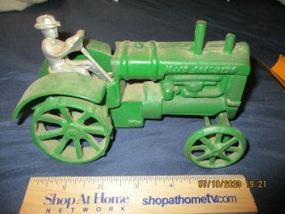 Vintage Cast Iron Allis Chalmers Tractor Green Ac Farming Agriculture With Drive