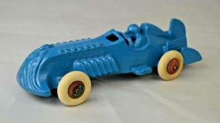 Vintage Hubley Cast Iron Race Car 5 1/4 " Long Nicely Repainted