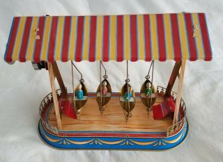 Wagner/brunn Tin Ballon Toy Carousel With Lever Immaculate 7” Tall