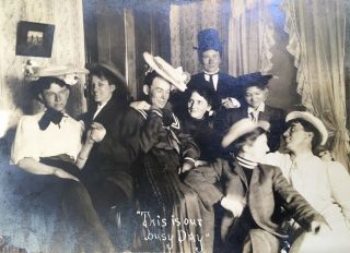 1905 Vtg Photo School Girls Boys Men Cross Dressed Dressers Clothing