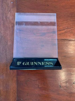 Guinness Table Top Beer Sign Menu Holder - 2 Sided Acrylic Inserts Sturdy
