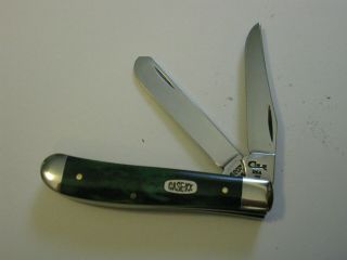 1997 Case Xx Mini Trapper Pocket Knife 6207 Ss Green Bone Handles Made In Usa