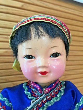 Vintage Composition Chinese/Asian Girl Doll 8 1/2 