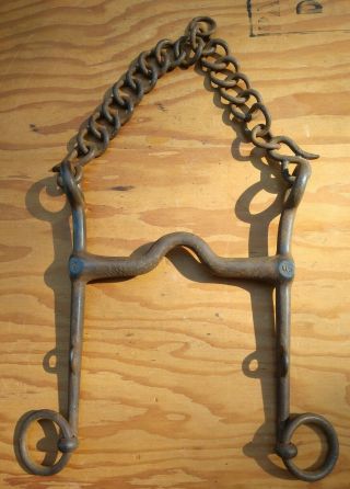 Antique Us Military Horse Bit,  Stamped With A 3.  Shape