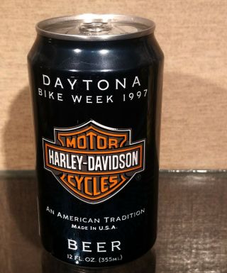 1997 Daytona Harley Davidson Motorcycle Beer Tab Top Beer Can Wisconsin