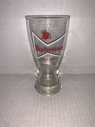 Vintage Budweiser Beer Red Bow Tie Logo Glass 5 3/4”