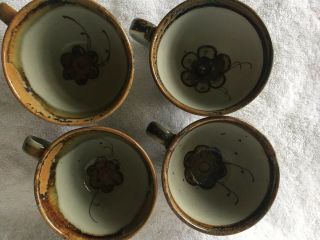Set Of 4 Ken Edwards El Palomar Veracruz Coffee Tea Cup Mexican Pottery Euc