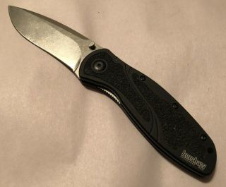Kershaw Usa Blur Folding Knife With Stonewash Non - Serrated Blade 1670s30v