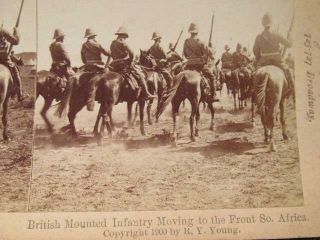 British Mounted Infantry Moving To Front S.  Africa Boer War 1900 Stereoview