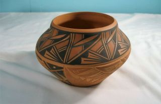 Native American Art Pottery Planter,  Acoma Pueblo. ,  Signed By Artist