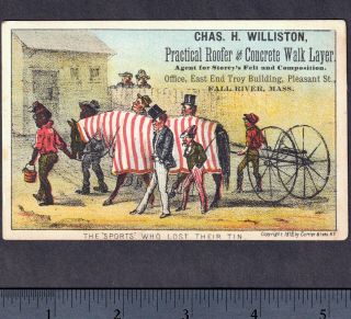 Currier & Ives 1878 Sports Lost Horse Race Comic Black Fall River Ma Trade Card