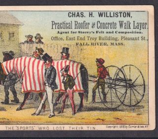 Currier & Ives 1878 Sports Lost Horse Race Comic Black Fall River MA Trade Card 2
