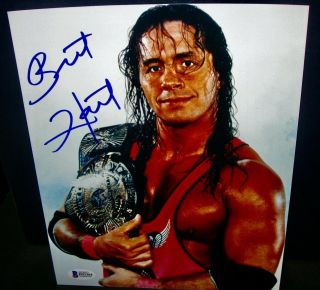 Bret Hart Signed Photo Beckett Authentic Autograph 8x10 Wwf Wrestling Auto