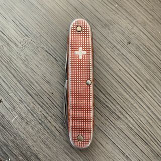 Victorinox Alox Pioneer Swiss Army Knife - Old Cross,  Red Scales,  Brass Spacer