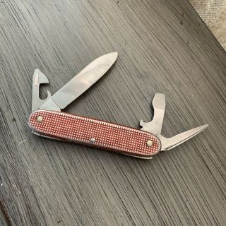 Victorinox Alox Pioneer Swiss Army Knife - Old Cross,  Red Scales,  Brass Spacer 3