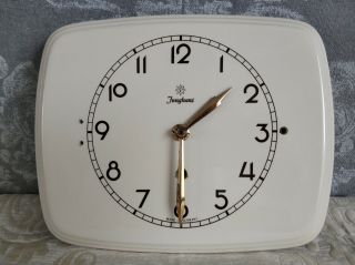 Two Vintage Art Deco Style Ceramic Kitchen Wall Clocks (one Is Junghans)