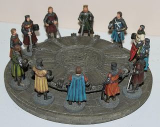 12pc Medieval King Arthur And The Knights Of The Round Table By Sculptures Uk