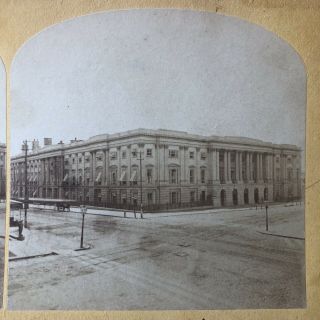 1860’s Photo Stereoview Washington Dc Post Office Building