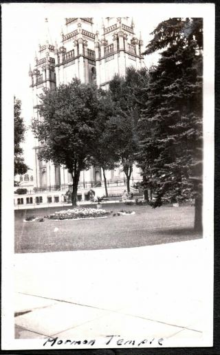 Vintage Photograph 1920 - 30s Religion Mormon Temple Salt Lake City Utah Old Photo