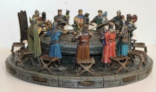 24pc Medieval King Arthur and the Knights of the Round Table Italy Resin Display 3