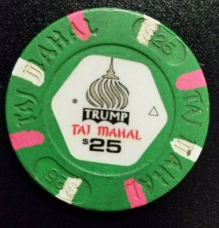 Trump Taj Mahal $25 Atlantic City,  Nj Poker Chip / Rare /