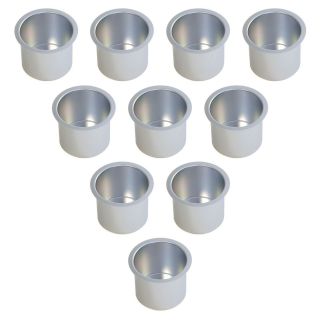 10 - Pack Silver Jumbo Aluminum Drop In Cup Holders For Poker Table/boat/rv Car